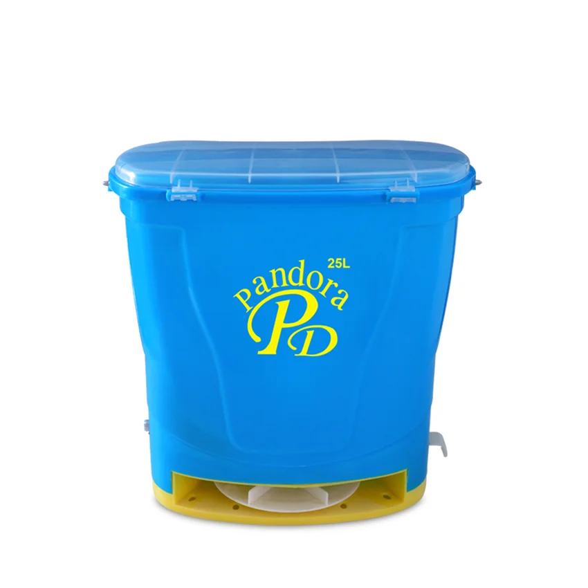 Сельскохозяйственный газон фермы батарея работает пластиковый аппликатор ранец разбрасыватель удобрений