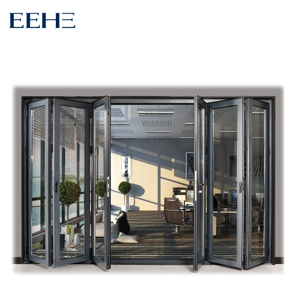 
China villa thermal break soundproof accordion door for garden glass door 