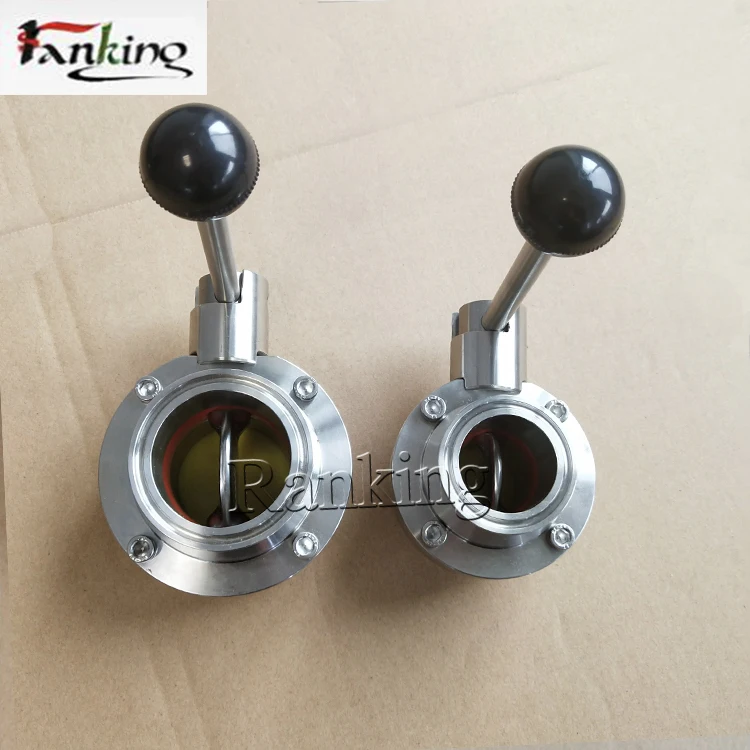 piperoll stainless steel SUS304 2-1/2' Clamped Sanitary Butterfly Flow Control Valve