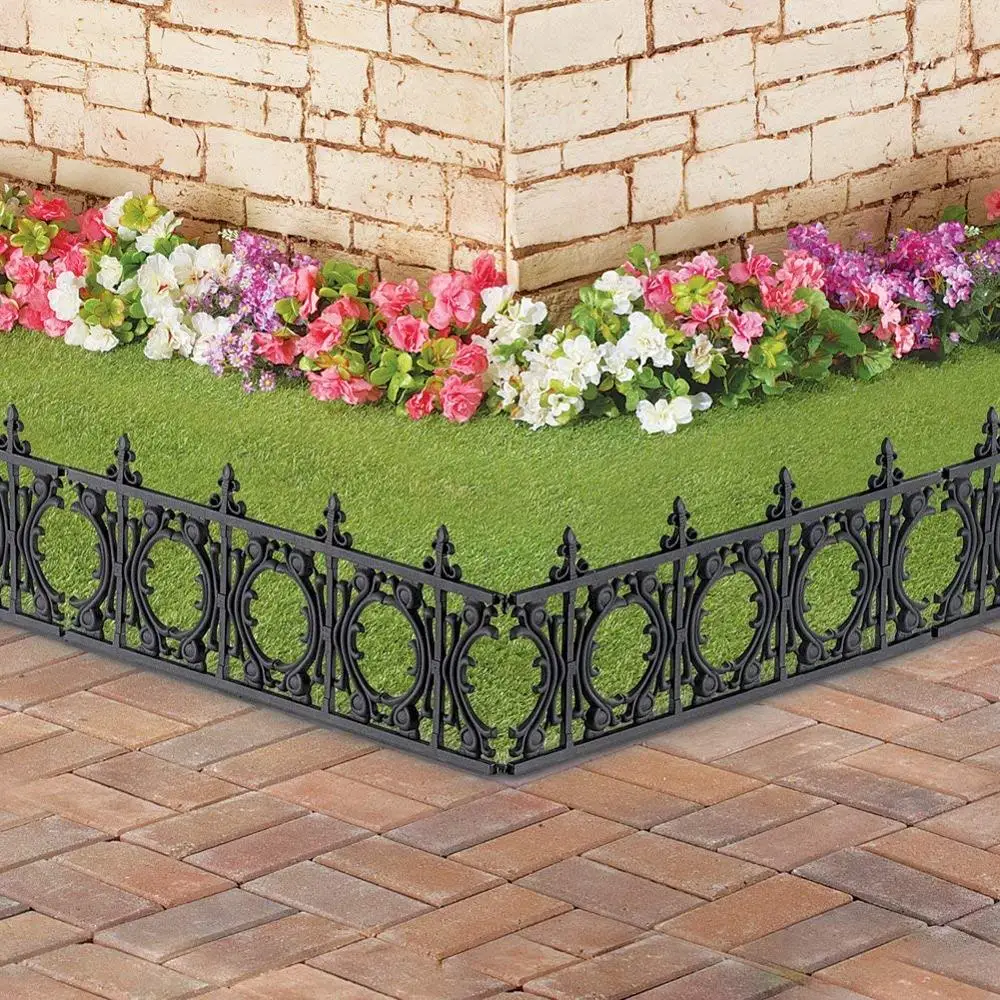 Plastic Faux Wrought Iron Garden Fence Border Edging, border panels with a beautiful design and wrought iron styling fences