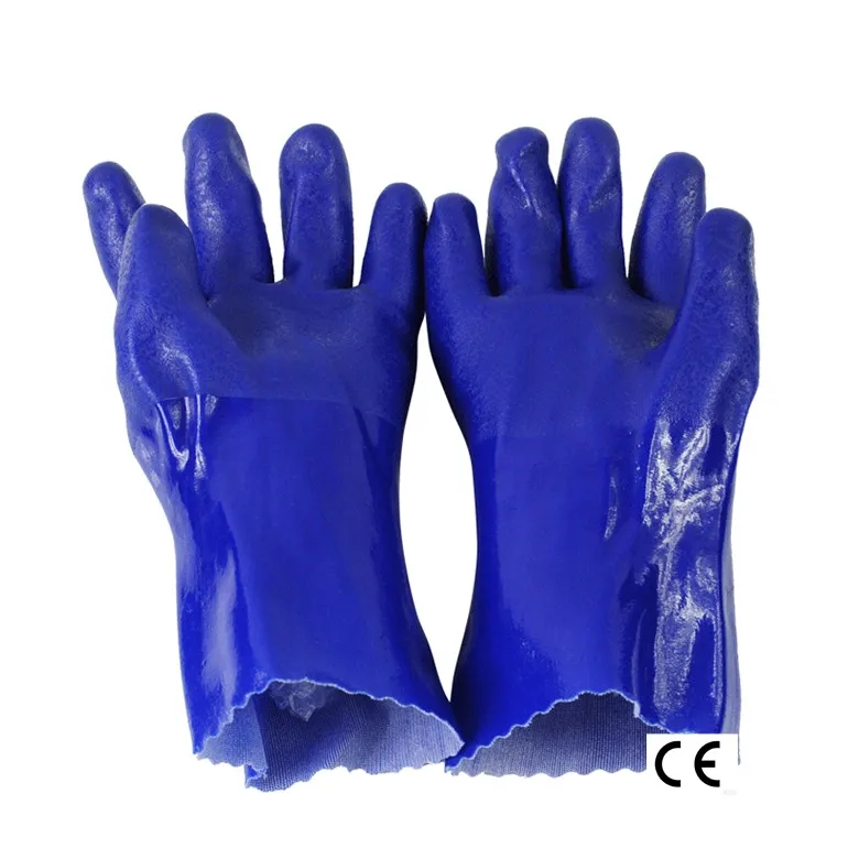 EN374 PVC Rubber Fishing Work Gloves