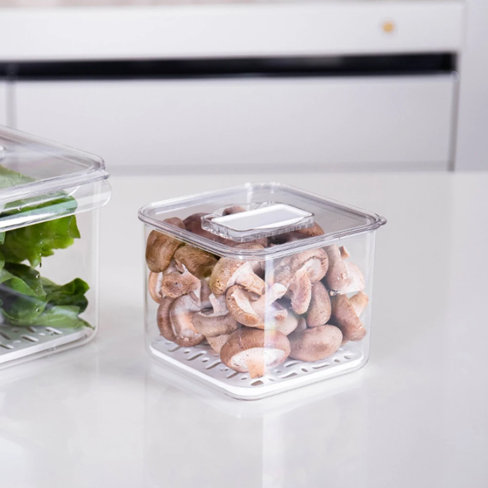 High Quality Clear PET Fresh Fridge Organizer Bins Refrigerator Container