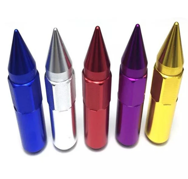 Twisted Spike Wheel Lug Nuts , Conical Seat Lug Nuts With 1 Socket Key