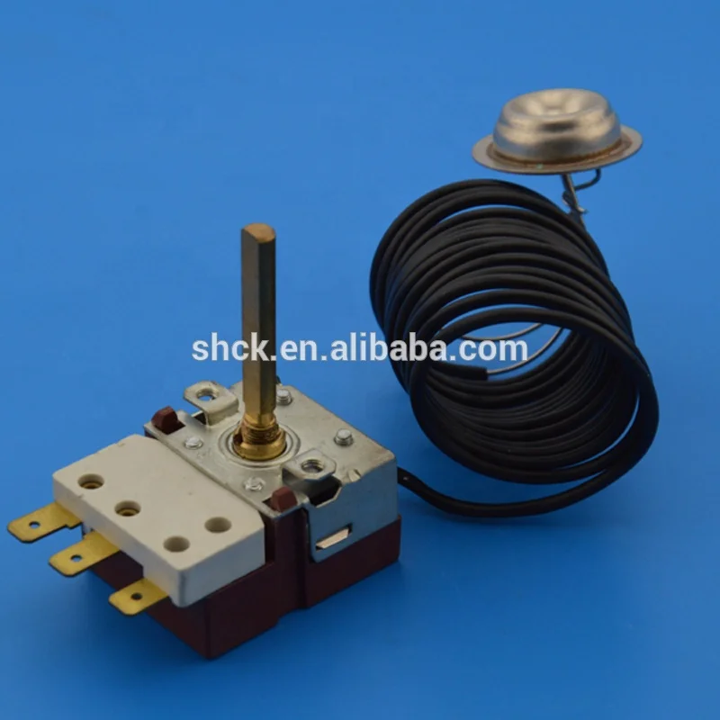 Capillary washing machine thermostat