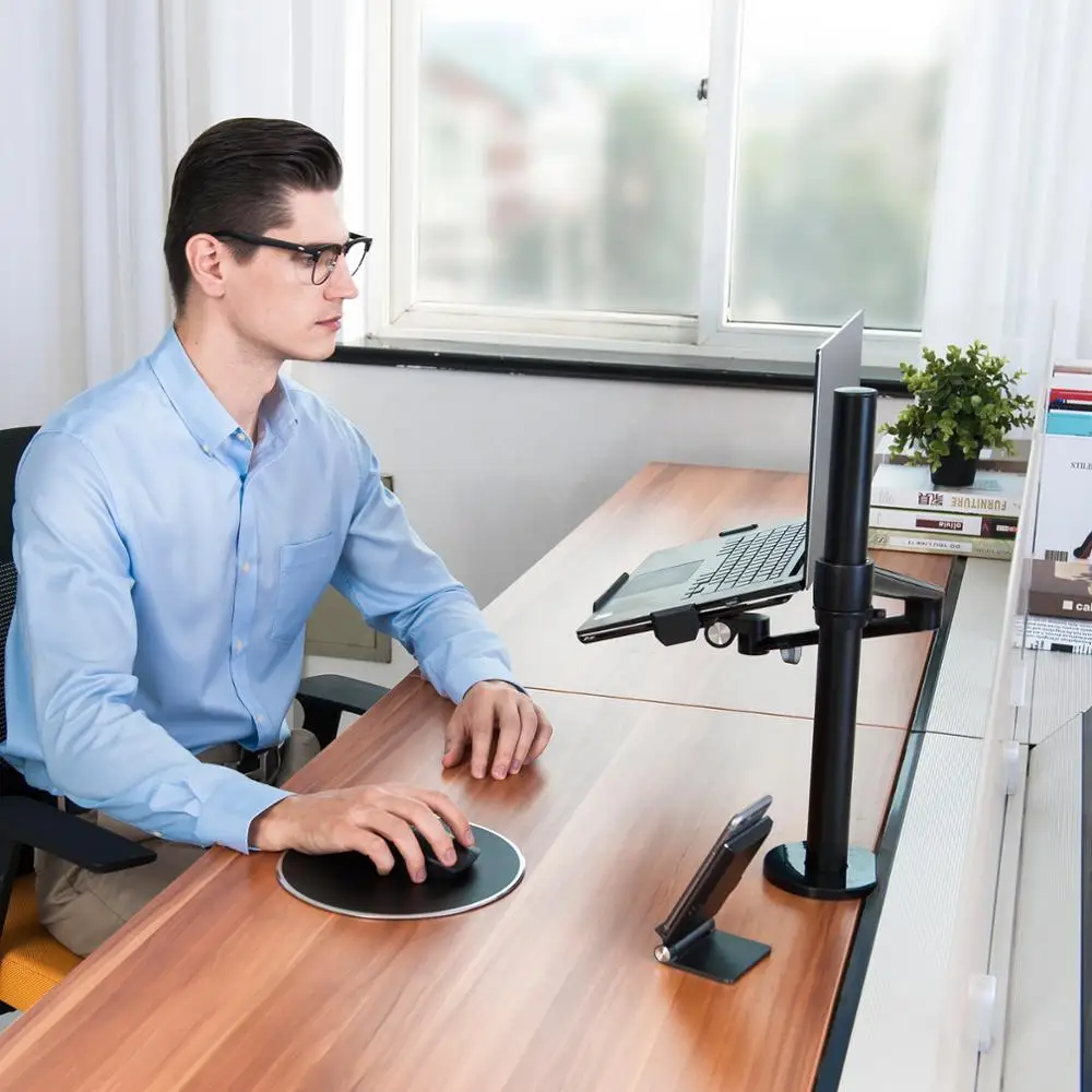 UPERGO Monitor Desk Stand Laptop Arm Mount Desktop for 10-17inch Laptop and 17-32inch 8kg Capacity  Lcd Mounting Arms