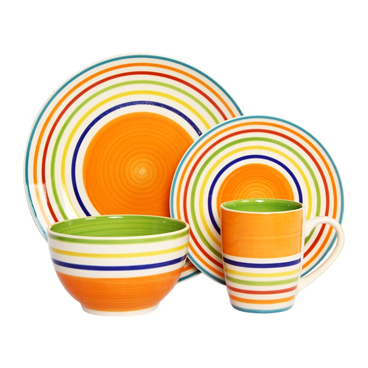 Italian dinner sets style wholesale simple hand paint 16 pcs ceramic dinnerware set