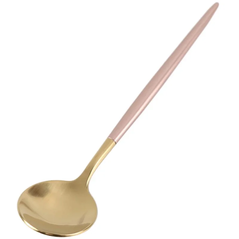 Portugal Pink Gold Flatware Knife Spoon Fork Chopsticks 304 Stainless Steel Wedding Dining Cutlery Set