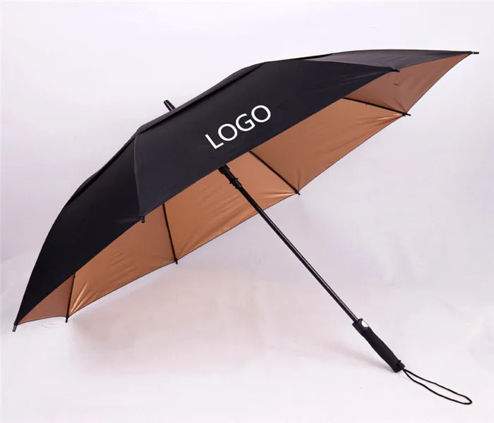 Custom Logo 30 Inch Polyester Double Lawyer Straight Golf Umbrella With EVA Handle