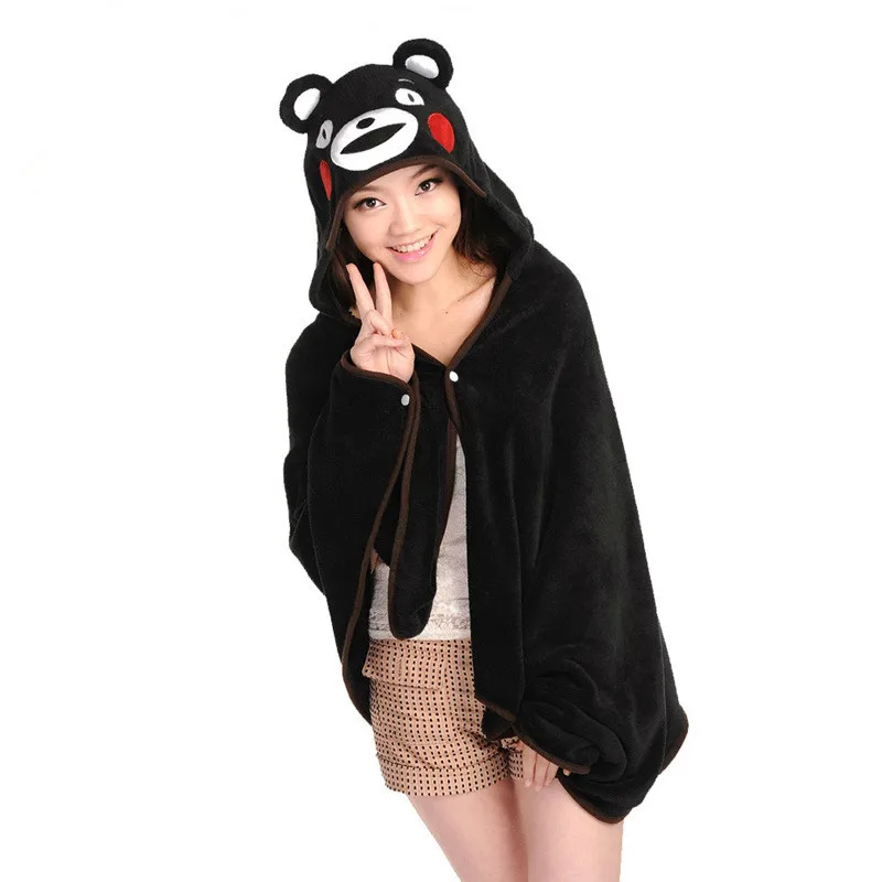 
Kawaii Totoro Shawl Cloak/Lazy Cos Blanket/Cartoon Anime Coral Velvet Plush Cape Blanket 