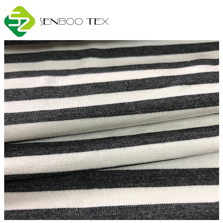 Sirospun anti-pilling 95% bamboo 5% spandex stripe fabric yarn dyed knit fabric for wholesale