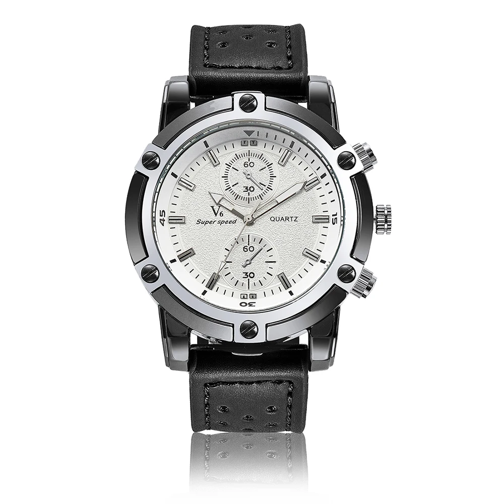 V6 V0289 Fashion Design Chinese Men Wristwatches Quartz Rubber 2 Dials Japan Cheap Hand Watch Rejoes