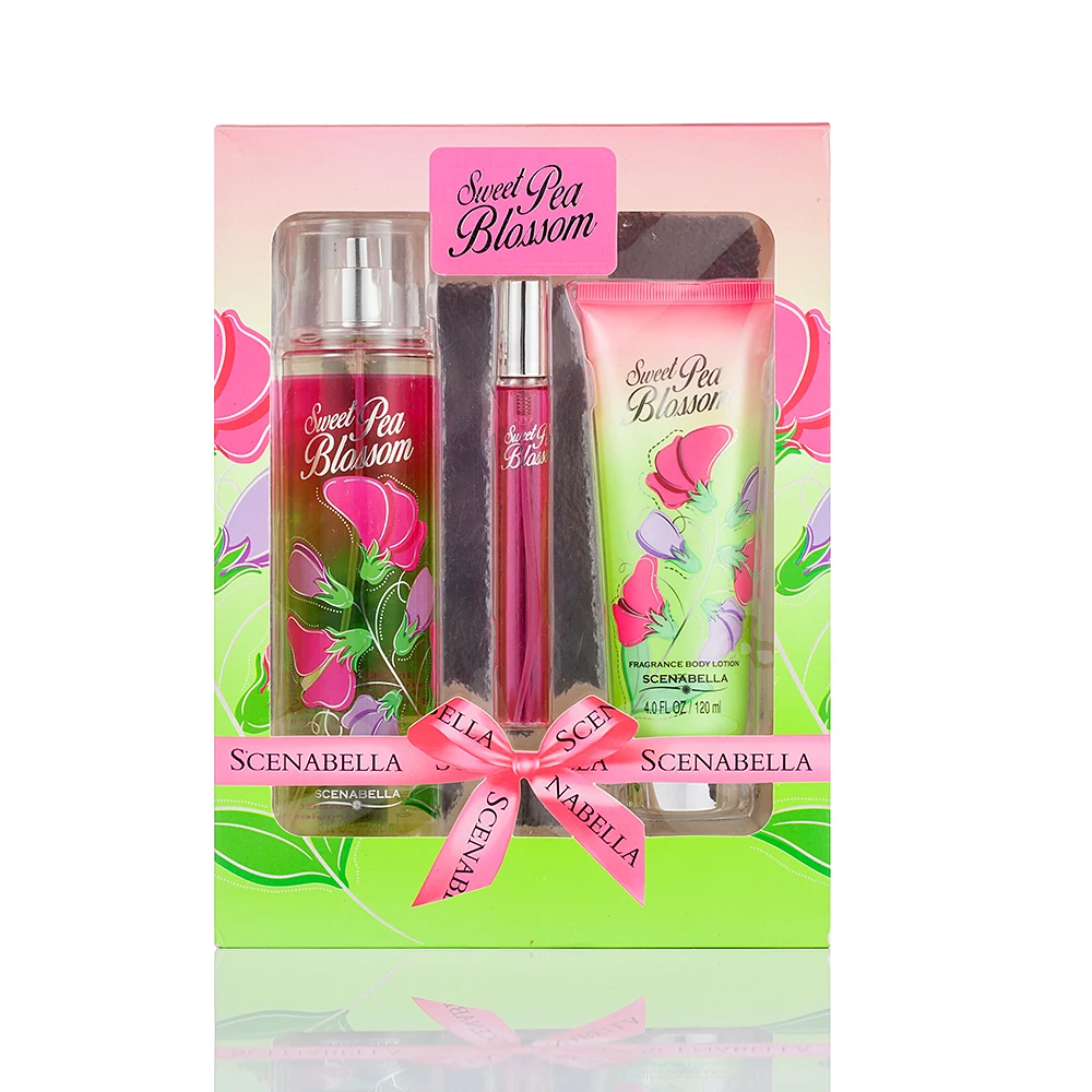 SG0013 Scenabella Sweet Pea Blossom  3pcs Perfume Gift Set