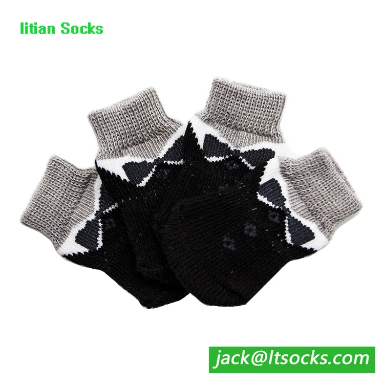 New Arrival Cotton Cat Socks Non Slip Black Dog Socks