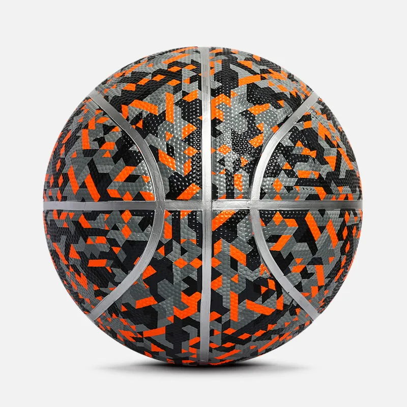 China Custom Logo Size 5 6 7 Vibrant Colorful Outdoor Sports Goods Rubber Basketball Ball In Bulk