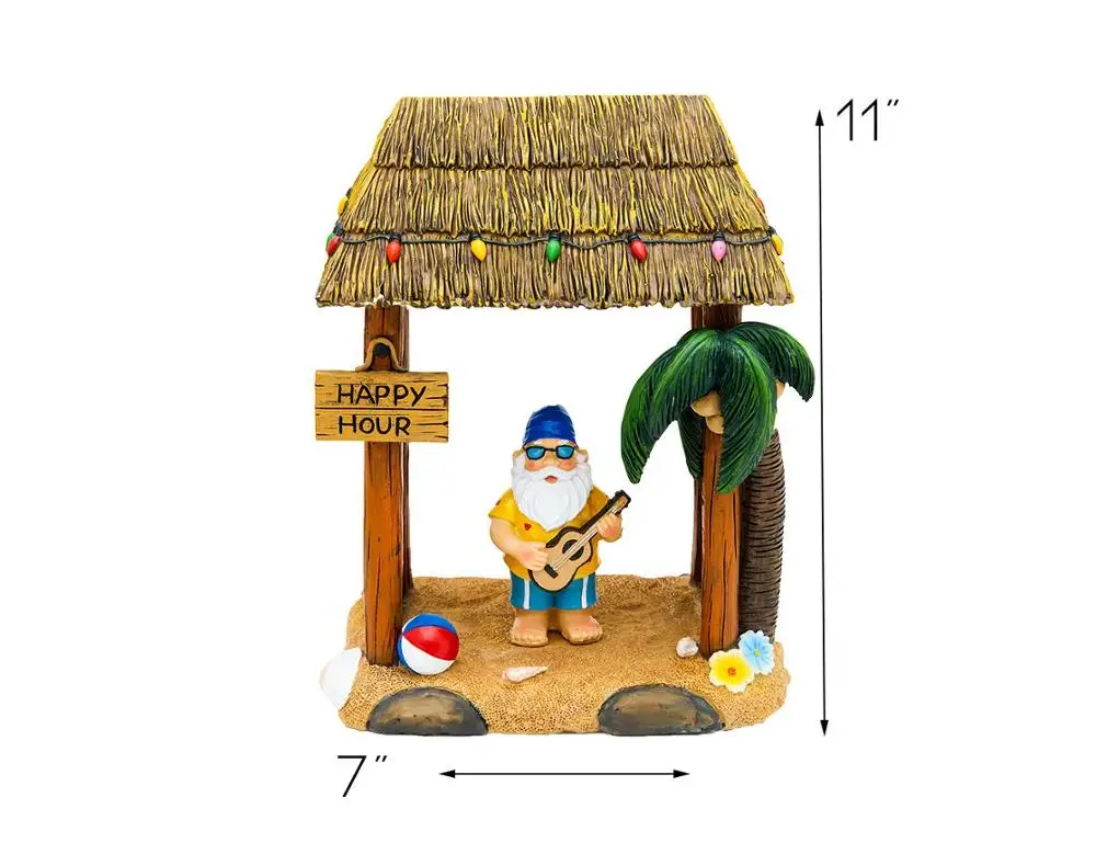 Пляжная Праздничная садовая Гном статуя Tiki домашняя уличная газонная Забавная фигурка тропические отличные подарки
