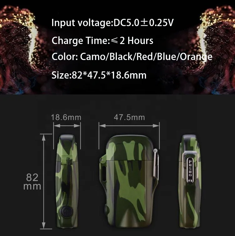 Double Arc lighter IP67 Waterproof Lighter Camping Candle Electric Lighter Flashlight