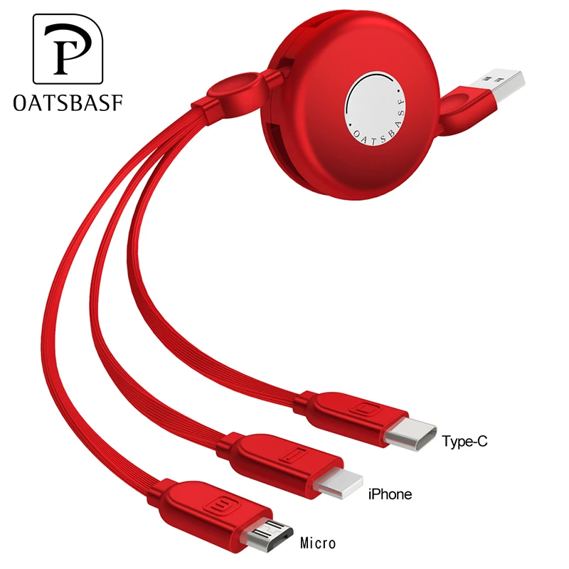 2019 модные аксессуары Мини Портативный Выдвижной 3 в 1 Micro USB кабель для iPhone Android Тип c