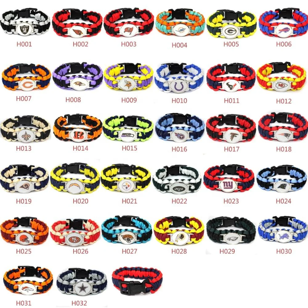 NFL Sports Pro Adult Military Grade Paracord  American Football Team Bracelets