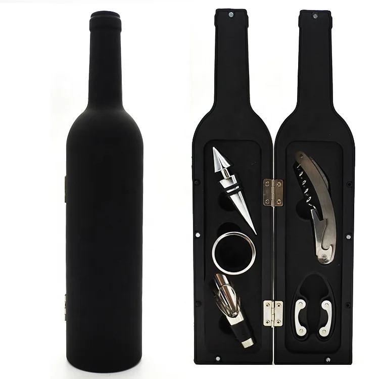 5 pieces accessory kit stainless steel wine tool set with gift box