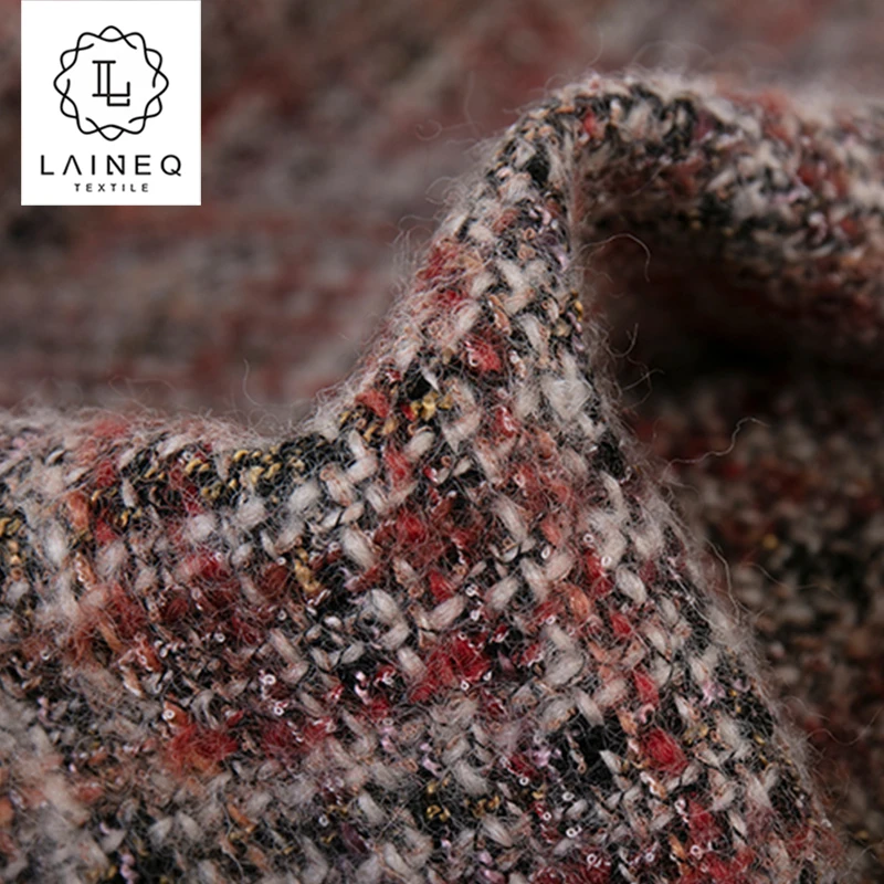 classic advanced Custom French women mix color woven scent wool suit boucl fabric coat