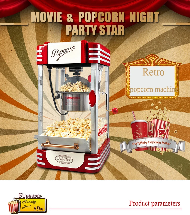 3.4kg mini vintage popcorn maker for family