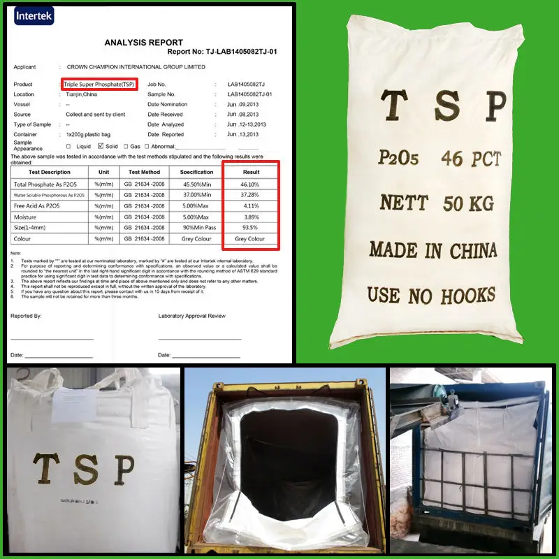 Granular triple superp hosphate fertilizer TSP P2O5 46 Manufacture