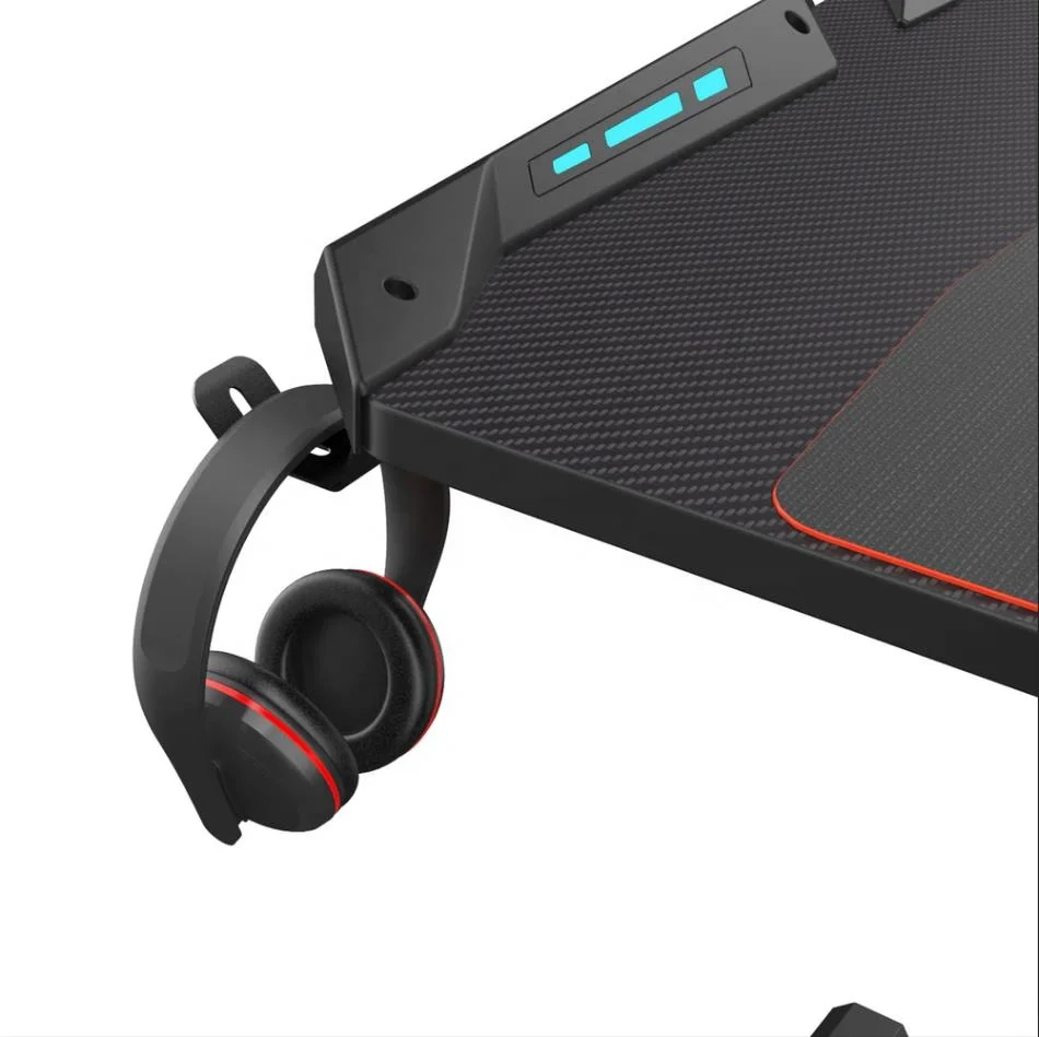 
DESGINA Led light black color Z shape pc gaming desk for e-sports 