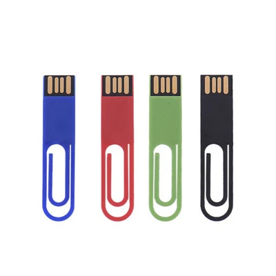 OEM ODM Mini Plastic Paper Clip USB Flash Drive With Custom Logo USB Stick 128GB 64GB 32GB 16GB 8GB Wholesale