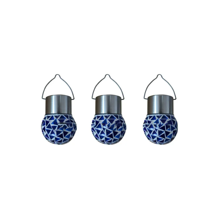 New glass mosaic lamp XLTD-210 decorative hanging solar led lights type mini solar garden light