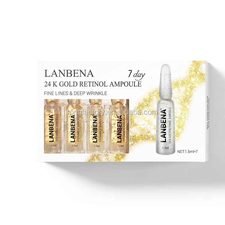 Высокая концентрированная формула LANBENA против морщин старения 24 К золото Retinol ампулы сущность для красоты кожи