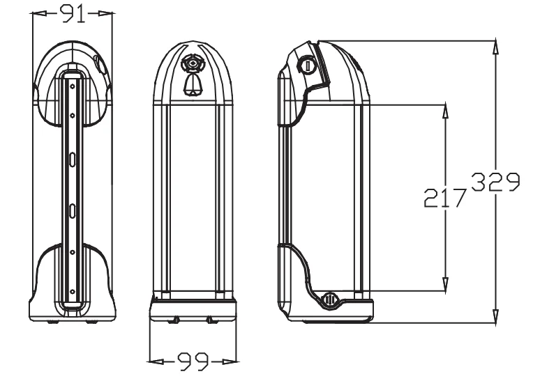 36V 10.4Ah Water bottle battery with Charger for Electric bike