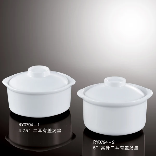 
Factory direct wholesale hotel soup bowl large white porcelain ceramic tureen 