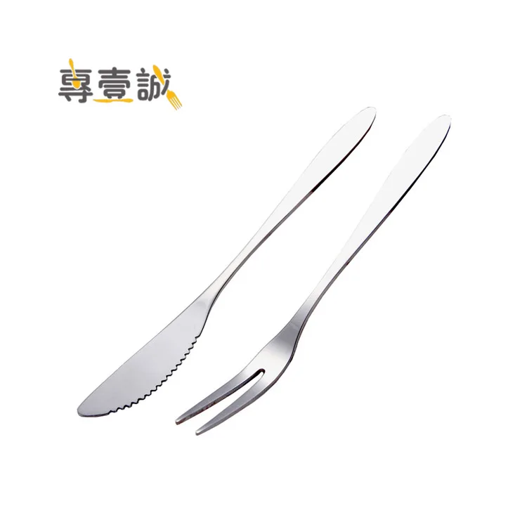 Factory wholesale stainless steel small knife fork for eating mooncake fruits dessert fork and knife