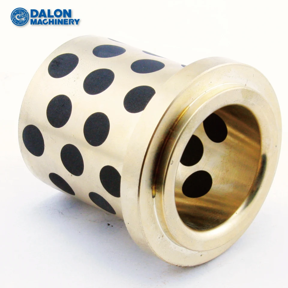 SAE841 self-lubo self lubricating oiless solid graphite lubrication inserted flanged gunmetal brass bronze sliding bearing