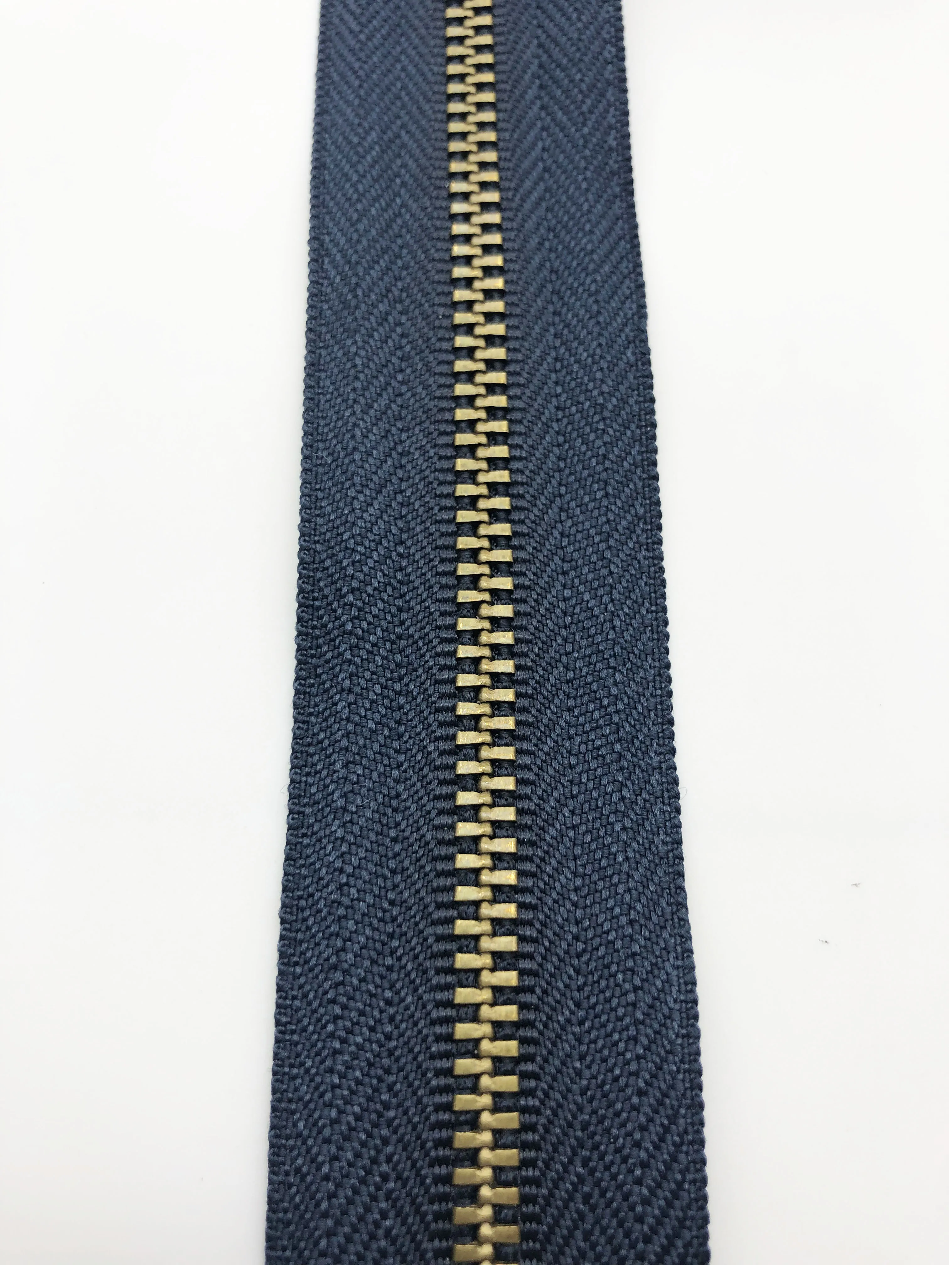 4.5yg jean zipper antique brass color Y teeth navy tape 15cm