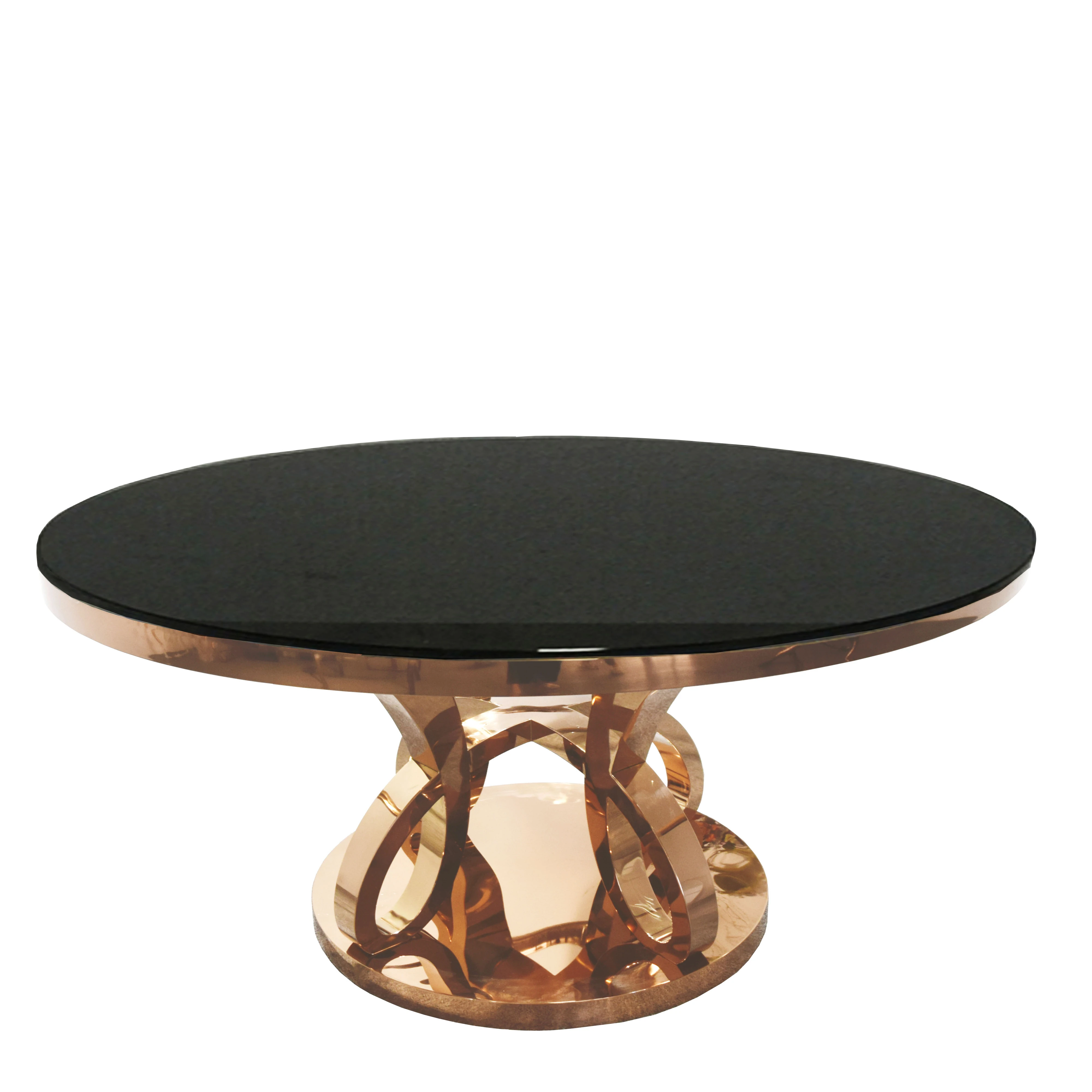
black top glass gold round dining table for home furniture. 