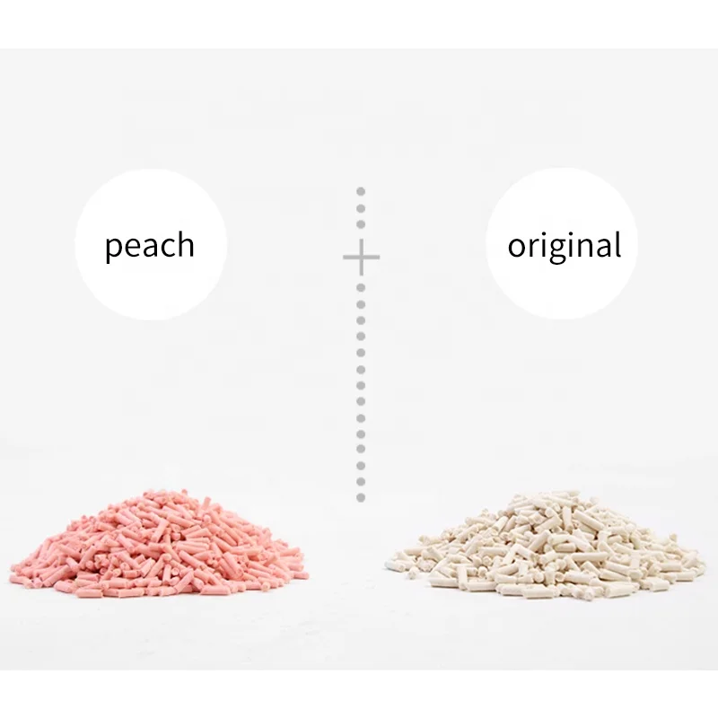China Pet Supplies 100% Pure Tofu Cat Litter Eco-friendly Low Dust Premium Wholesale Juicy Peach Tofu Cat Litter