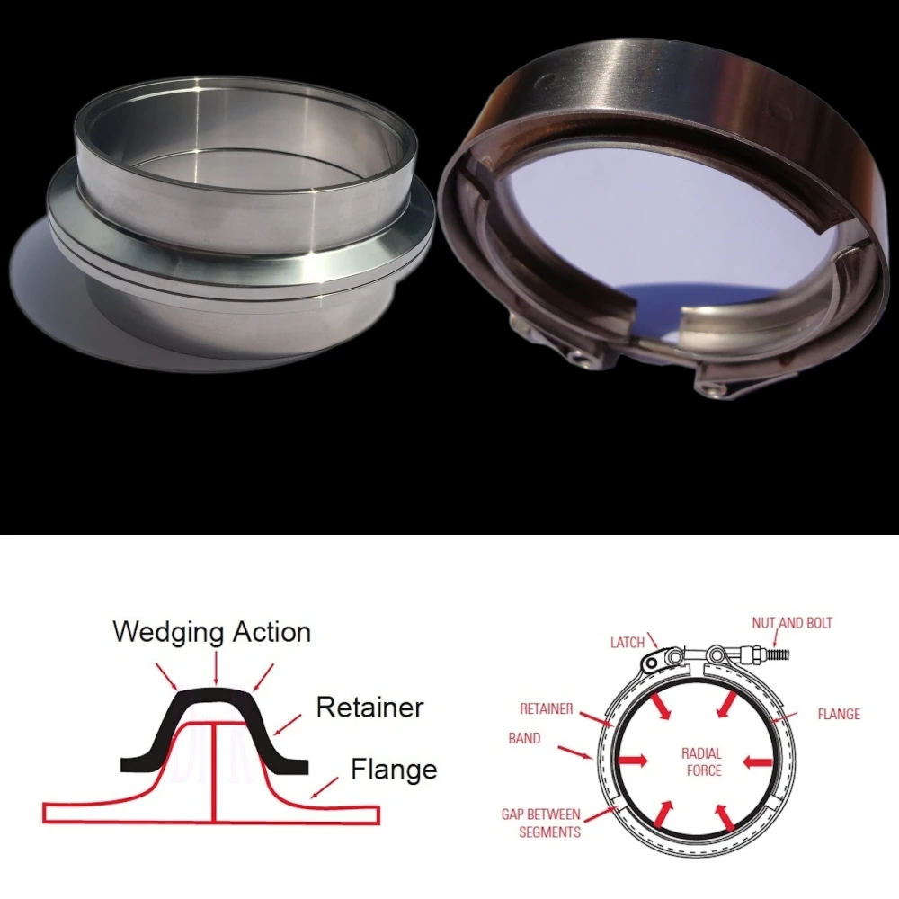 Universal Turbo Engines racing intercooler pipe exhausting car modifications Welding CNC stainless steel 3.5 V band Flange clamp