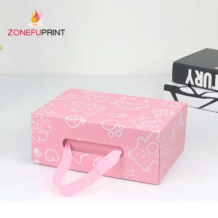 
Wholesale Black Shoe Box For Adults And Children Bandbox Packaging With Handle Corrugated Board Box 