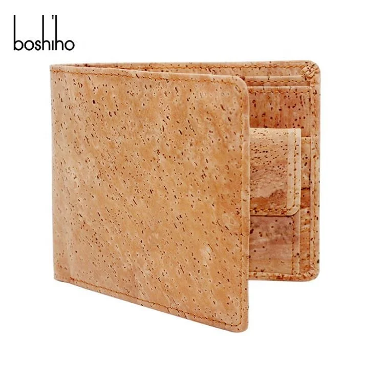 New design multi function vegan cork mens slim wallet with card holder