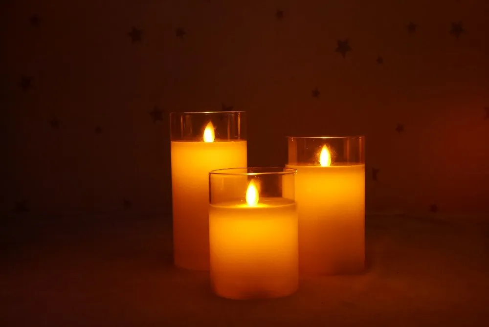 Wholesale led Glass Jar candle