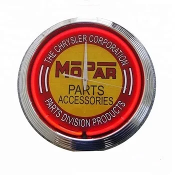 Vintage neon lights oem china factory shanghai Antuo neon glass light custom logo metal grid Mopar neon light