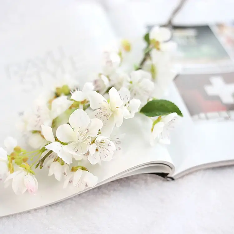 INUNION Popular Home Bridal Wedding Party Decorative Sakura Flower Light Pink Silk Cherry Blossom Artificial Flowers