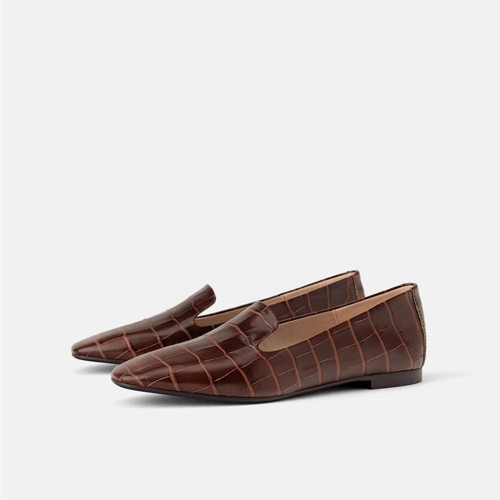 MANRINO-0261Handmade из мультфильма «Холодное сердце» оптовая продажа; Коричневого цвета; Кожаные туфли-лодочки; Туфли без застежки; Туфли на плоской подошве к платью; Для женщин
