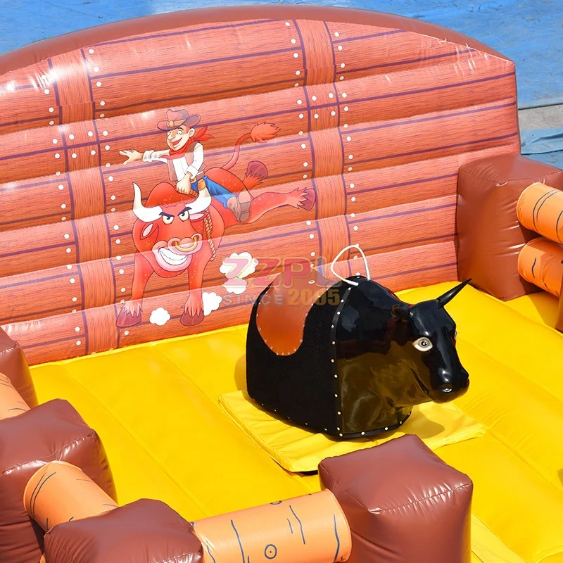 Wholesale price inflatable rodeo /mechanical bull riding machine equipment with mattress for sale