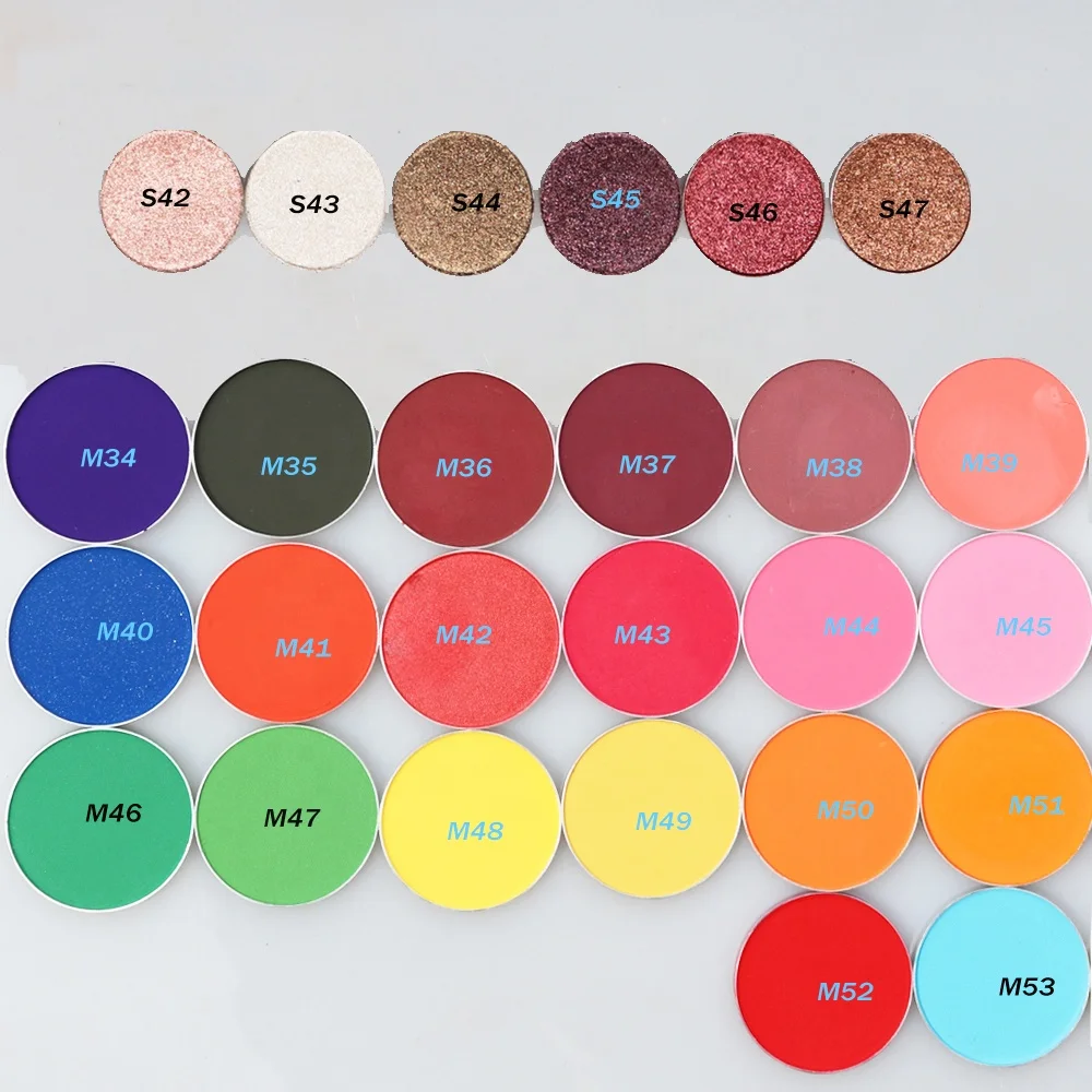 
Single Eye Shadow Makeup Magnetic Eyeshadow Palette Eye Shadow Refill Pans for Pro Palette OEM Fit for 26mm Pans 