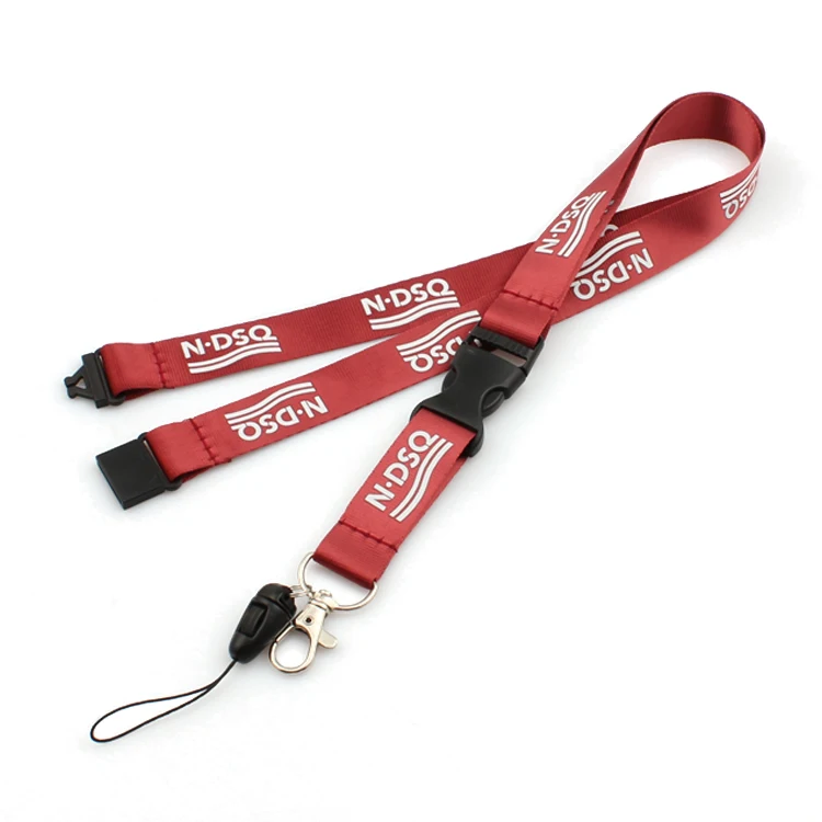 Silk screen custom printed neck strap with USB flash drive lanyard