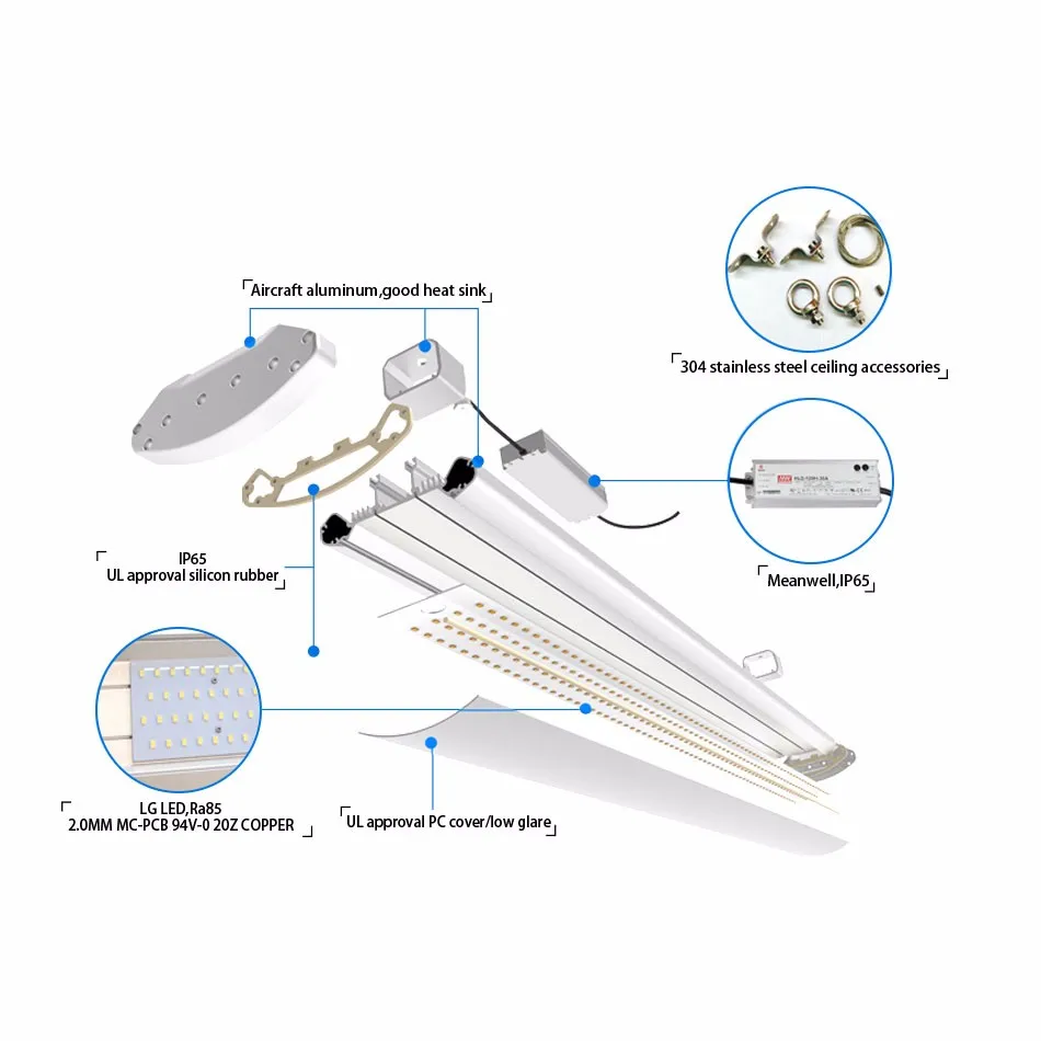 
China Product LED Ceiling Light High Bay Lighting with Sensor for Industrial Warehouse 