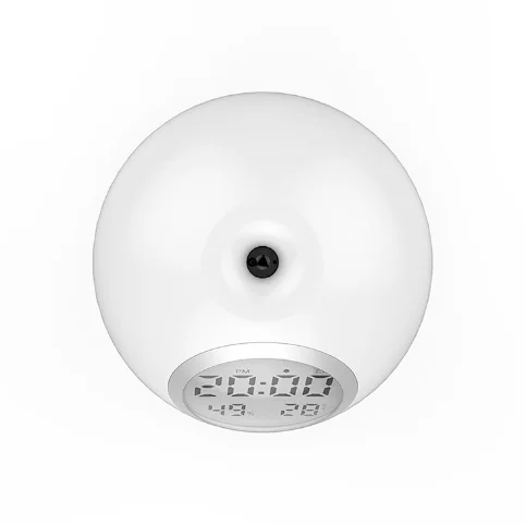 LED Display Temperature and Humidity Natural Light to Wake Up Alarm Clock