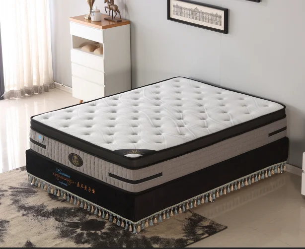 
12 inch luxury euro pillow top compressed memory foam pocket coil spring mattress roll up in box 